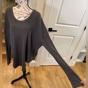 We the free gray waffle long sleeve